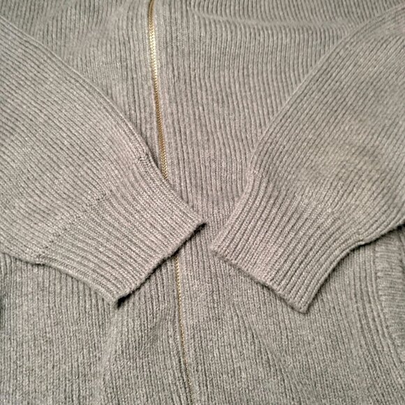 LL Bean Cardigan Sweater Men XXL Reg Gray Full Zip Up Mock Neck Classic Cotton - Picture 7 of 16